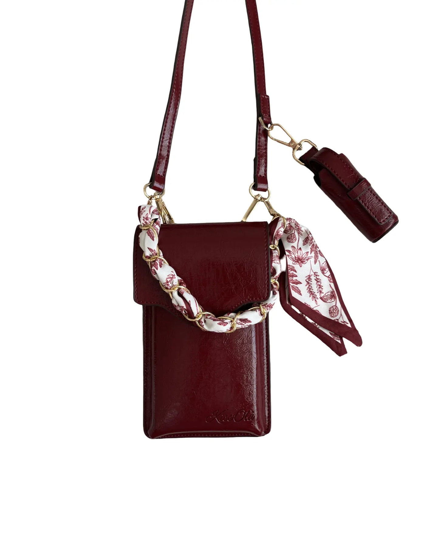 Kiss'Olâ Scarlet telefon çantası üzerinde Amora Ruby bordo charm
